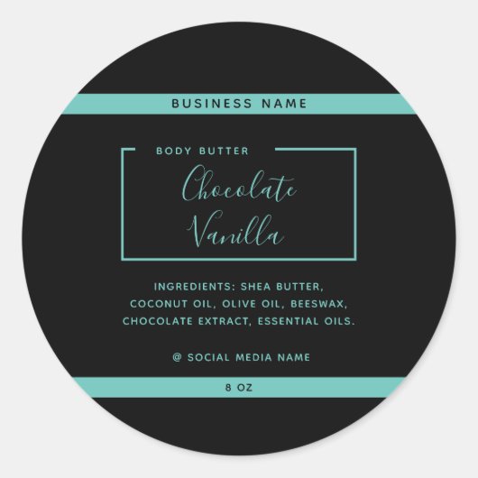 Minimalistisches, modernes Typografie-Schwarzprodu Runder Aufkleber (Vorderseite)