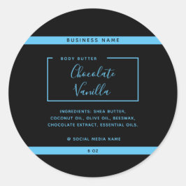 Minimalistisches, modernes Typografie-Schwarzprodu Runder Aufkleber