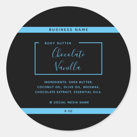 Minimalistisches, modernes Typografie-Schwarzprodu Runder Aufkleber (Vorderseite)