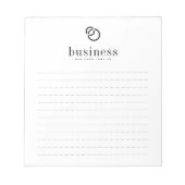 Minimalistisches, modernes und einfaches Firmenlog Notizblock (Vorderseite)