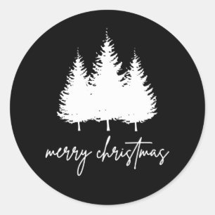 Minimalistisches modernes Weihnachten Runder Aufkleber