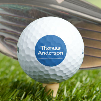 Minimalistisches modernes Weiß auf blau Golfball