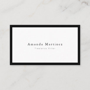 Minimalistisches modernes Weiß des Chic-Schwarz-x Visitenkarte