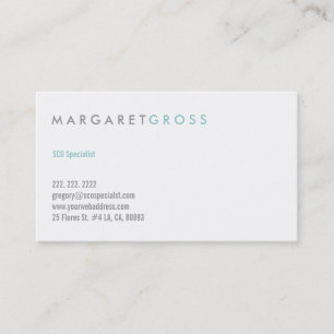 Minimalistisches, modernes Weiß und Pastellblau Visitenkarte