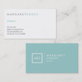 Minimalistisches, modernes Weiß und Pastellblau Visitenkarte (Vorne/Hinten)