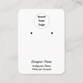 Minimalistisches, modernes Weißer Ohrring Visitenkarte (Vorderseite)