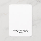 Minimalistisches, modernes Weißer Ohrring Visitenkarte (Rückseite)