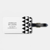 Minimalistisches, modernes weißes Dreieck Gepäckanhänger (Rückseite horizontal)