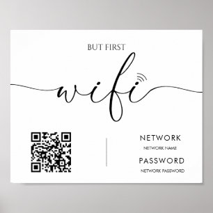 Minimalistisches, modernes WiFi-Kennwort-Hochzeits Poster