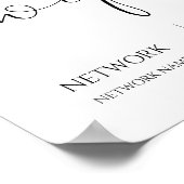 Minimalistisches, modernes WiFi-Kennwort-Hochzeits Poster (Ecke)