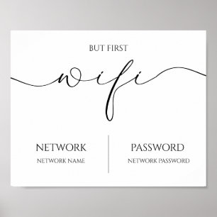 Minimalistisches, modernes WiFi-Kennwort-Hochzeits Poster
