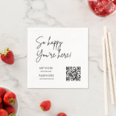 Minimalistisches, modernes WiFi-Kennwort-Hochzeits Serviette (Beispiel)