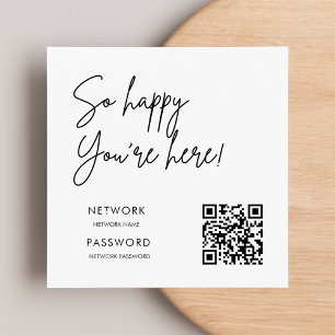 Minimalistisches, modernes WiFi-Kennwort-Hochzeits Serviette