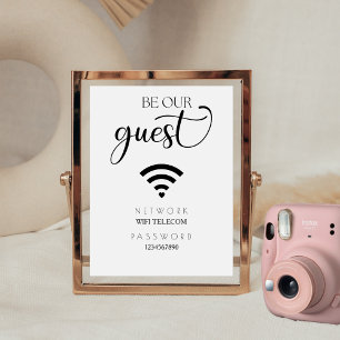 Minimalistisches, modernes WiFi-Kennwort-Hochzeits Sockelschild