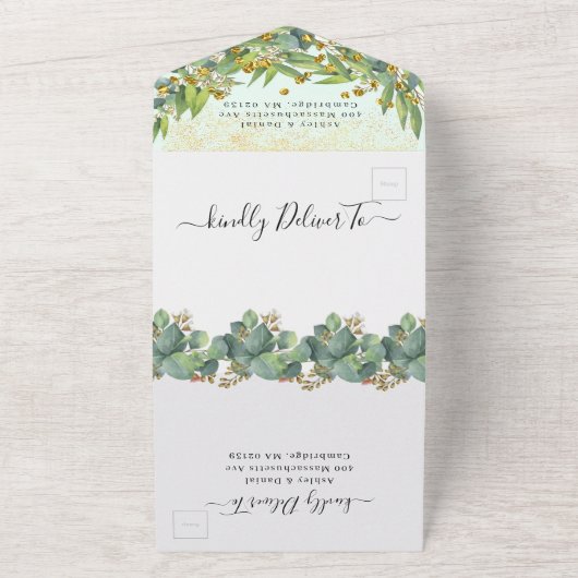 Minimalistisches Mohndelikt All In One Einladung (Außenbereich)