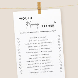 Minimalistisches Mommy eher Baby Shower Game