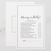 Minimalistisches Mommy oder Daddy Game (Vorne/Hinten)