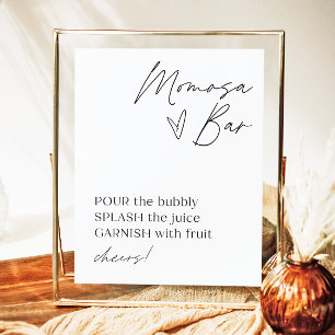 Minimalistisches Momosa Bar Sign   Moderne Mama-os Poster