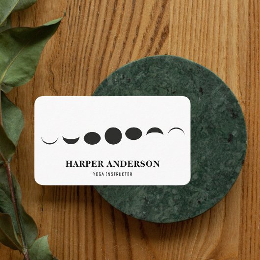 Minimalistisches Mondphasen-Himmelsmonogramm-Logo Visitenkarte