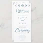 Minimalistisches Mondphasen-Hochzeitsprogramm (Vorne/Hinten)