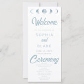 Minimalistisches Mondphasen-Hochzeitsprogramm (Vorderseite)