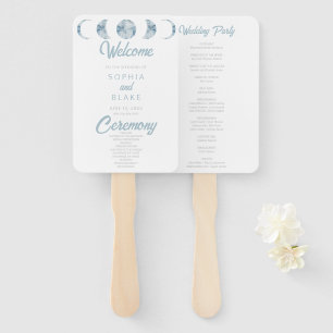 Minimalistisches Mondphasen-Hochzeitsprogramm Fächer