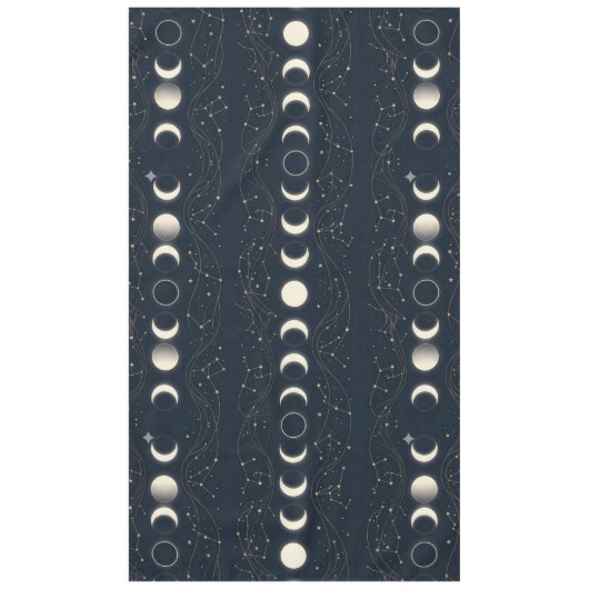 Minimalistisches Mondphasenmuster mit Sternen und Tischdecke (Vorderseite)