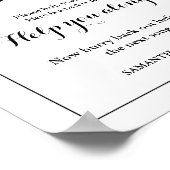 Minimalistisches Mongram Hochzeitszeichen Poster (Ecke)