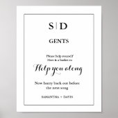 Minimalistisches Mongram Hochzeitszeichen Poster (Vorne)