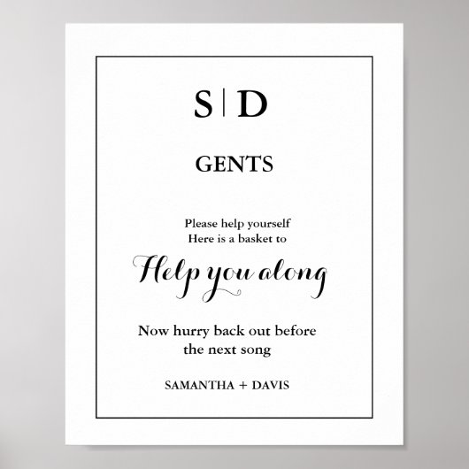 Minimalistisches Mongram Hochzeitszeichen Poster (Vorne)