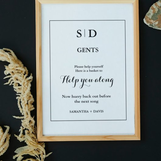 Minimalistisches Mongram Hochzeitszeichen Poster