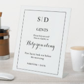 Minimalistisches Mongram Hochzeitszeichen Sockelschild (In Situ)