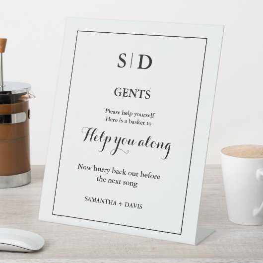 Minimalistisches Mongram Hochzeitszeichen Sockelschild (In Situ)