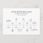 Minimalistisches Mongram Wedelzeitprogramm Begleitkarte (Vorderseite)