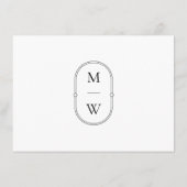 Minimalistisches Mongram Wedelzeitprogramm Begleitkarte (Rückseite)