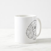 Minimalistisches monochromes Cavapoo Cavoodle Lini Kaffeetasse (VorderseiteRechts)