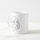Minimalistisches monochromes Cavapoo Cavoodle Lini Kaffeetasse (Vorderseite Links)