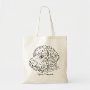 Minimalistisches monochromes Lagotto Romagnolo Lin Tragetasche