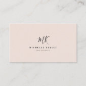 Minimalistisches Monogram Black Blush-Elegantenskr Visitenkarte (Vorderseite)