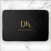Minimalistisches Monogram Black Gold Stilvoll