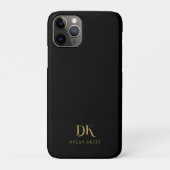 Minimalistisches Monogram Black Gold Stilvoll Case-Mate iPhone Hülle (Rückseite)