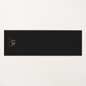 Minimalistisches Monogram Black Gold Stilvoll Yogamatte (Vorderseite (Horizontal))