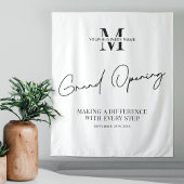 Minimalistisches Monogram Business Grand Opening-P Wandteppich