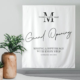 Minimalistisches Monogram Business Grand Opening-P Wandteppich