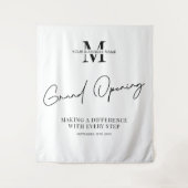 Minimalistisches Monogram Business Grand Opening-P Wandteppich (Vorderseite)