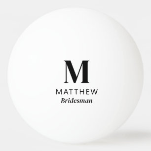 Minimalistisches Monogram Custom Bridesman-Geschen Tischtennisball