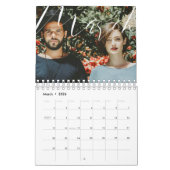 Minimalistisches Monogram Dusty Blue Newlywed Foto Kalender (Mär 2026)