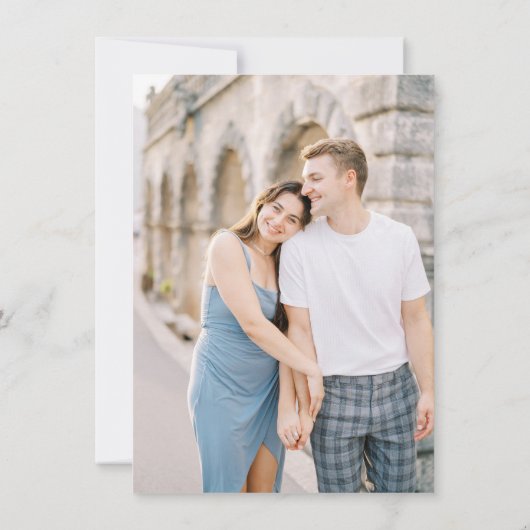 Minimalistisches Monogram-Elegant-Foto Einladung (Rückseite)