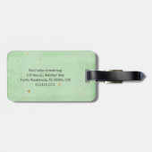 Minimalistisches Monogram Gold Sage Green Airplane Gepäckanhänger (Rückseite horizontal)