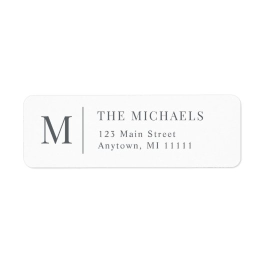 Minimalistisches Monogram, Modern Return Address L (Vorne)